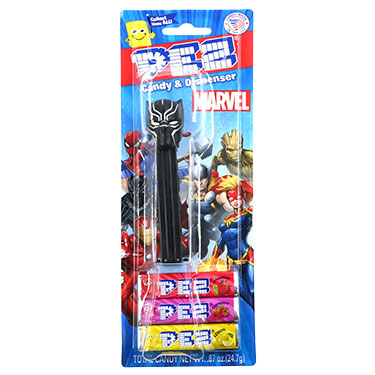 PEZ Dispenser Marvel Black Panther with Candy Rolls