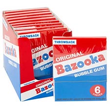 Bazooka Original Throwback Mini Wallet Bubble Gum 12ct Box Expires September 24th 2025