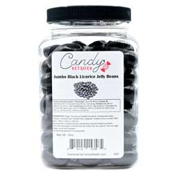 Candy Retailer Jumbo Jelly Beans Black Licorice 1 Lb