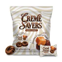 Creme Savers Hard Candy Chocolate and Caramel Creme 6.25oz Bag