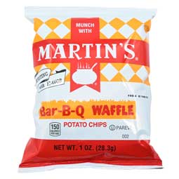 Martins BBQ Waffle Potato Chips 1oz 30ct