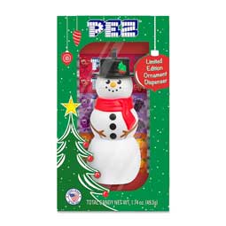 PEZ Snowman Ornament Dispenser 1.74oz Box