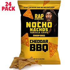 RAP SNACKS Snoop Dogg Cheddar BBQ Nachos 2.5oz Bags 24ct Box