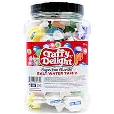 Taffy Delight Sugar Free Assorted Salt Water Taffy 16oz Jar