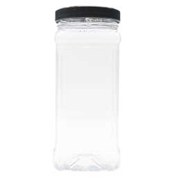Jar 22oz Square with Grip and Label Panel