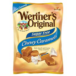 Werthers Chewy Caramels Sugar Free 2.75oz Bag