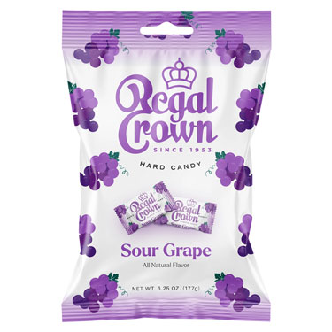 Regal Crown Sour Grape Hard Candy 6.25oz Bag