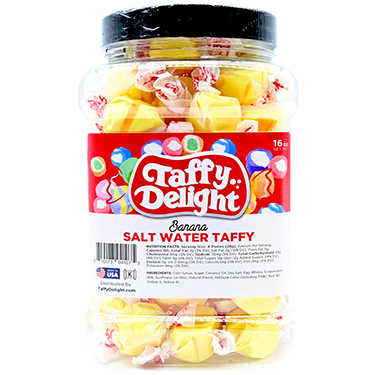 Taffy Delight Banana Salt Water Taffy 16oz Jar