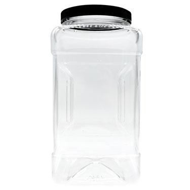 Jar 160oz Square with Grip and Label Panel