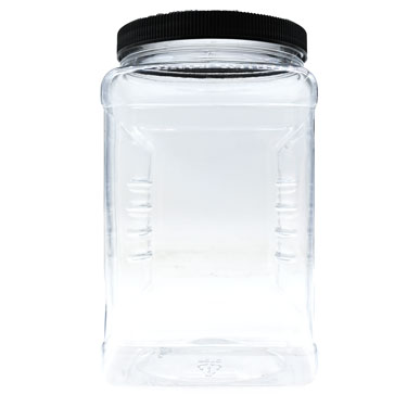 Jar 74oz Square with Grip and Label Panel