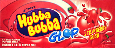 Wrigleys Hubba Bubba Glop Strawberry Gush 15 - 5 pc. Packages ...