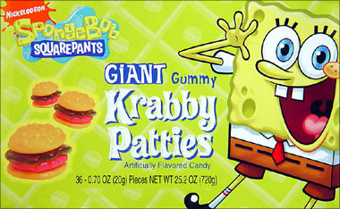 Nickelodeon Spongebob Squarepants Giant Gummi Krabby Patties 36 ct ...